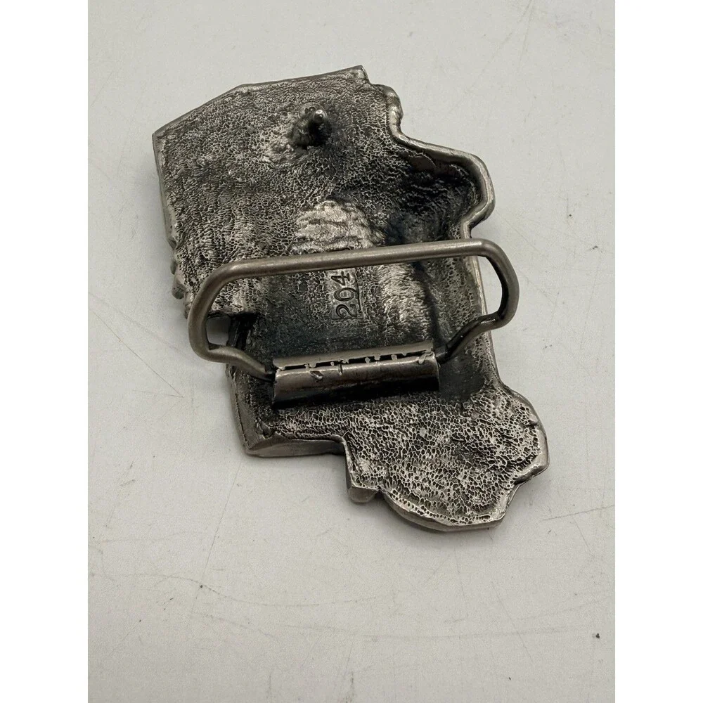 Vintage Metal 18 Wheeler Big Rig Tractor Trailer Dump Truck Belt Buckle # 2047